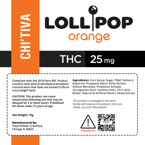 Chef's Lollipop - 25 mg - Orange