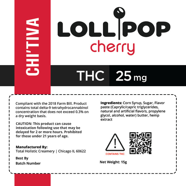 Chef's Lollipop - 25 mg - Black Cherry