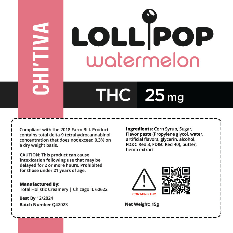 Chef's Lollipop - 25mg - Watermelon