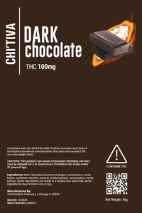 Chitiva's Chocolate Bar - 100 mg - Dark Chocolate