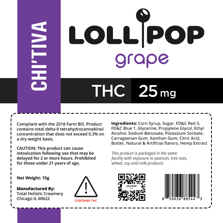 Chef's Lollipop - Grape - 25 mg