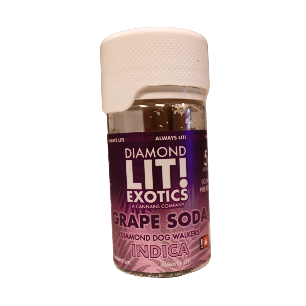Lit! Diamond 5pk Mini Pre-Rolls: Grape Soda