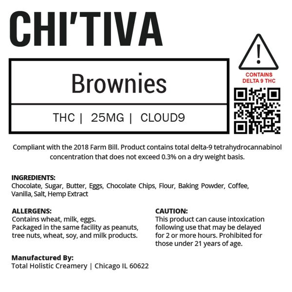 Chi'Tiva Brownie - Cloud 9 - 25 mg Hybrid THC