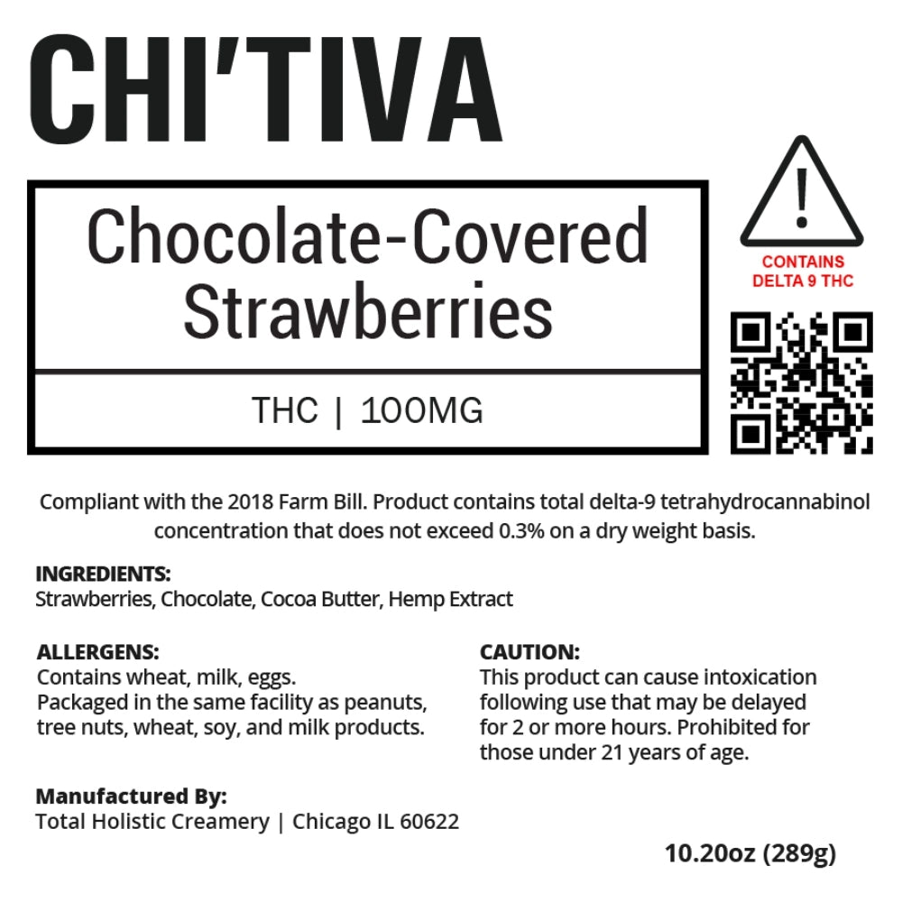Chi'Tiva Chocolate Covered Strawberries - 100mg