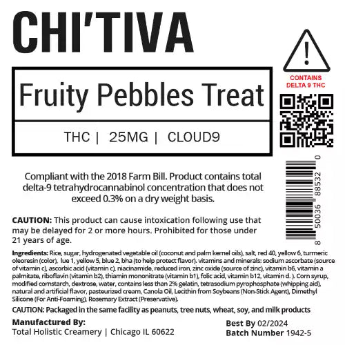 Chi'Tiva Fruity Pebbles Treat - Cloud 9 - 25 mg Hybrid THC