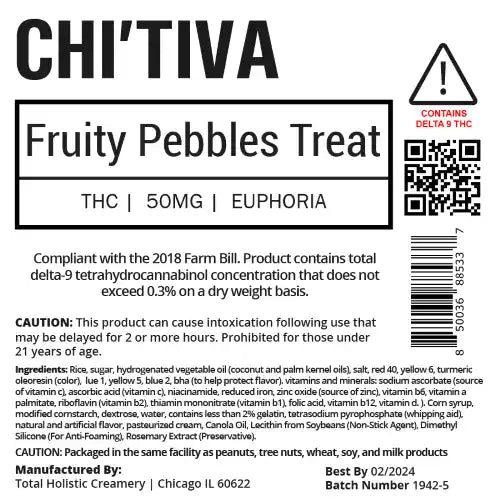 Chi'Tiva Fruity Pebbles Treat - Euphoria - 50 mg Hybrid THC
