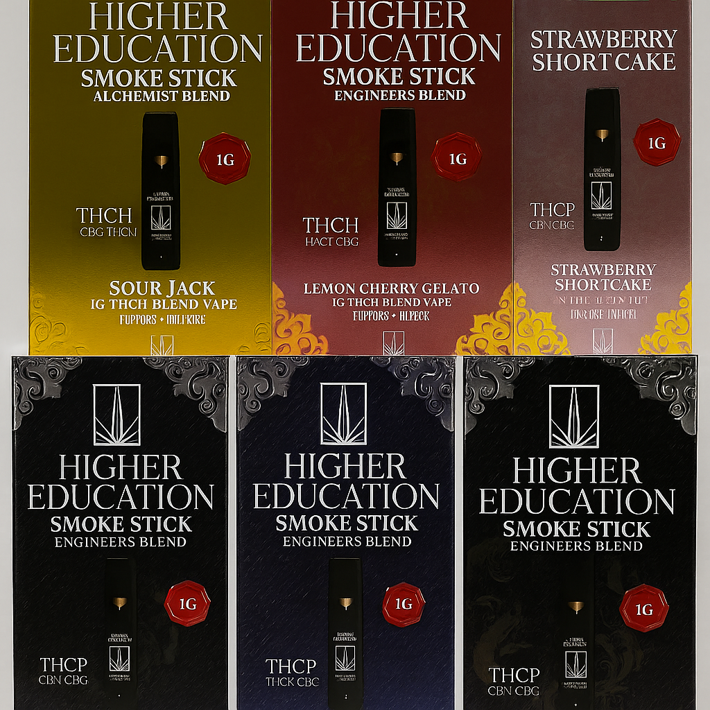 Higher Education Smoke Stick – THCh & THCp 1g Disposables (Descriptions Down Below)