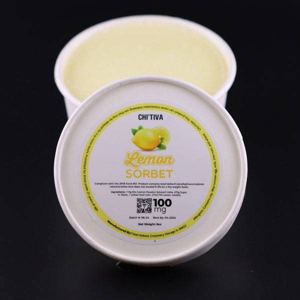Chi'Tiva Ice Cream (Dairy Free) - Lemon Sorbet - 100mg Hybrid THC 100mg