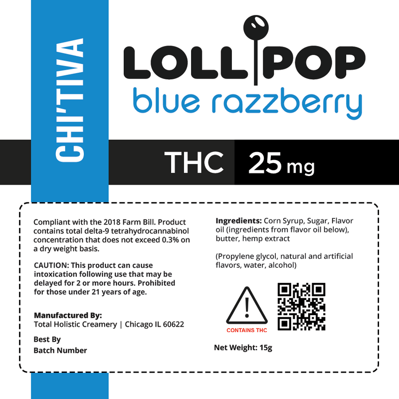 Chef's Lollipop - Blue Razzberry - 25 mg