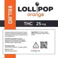 Chi'Tiva Chef's Lollipop - 25mg - Orange Hybrid THC