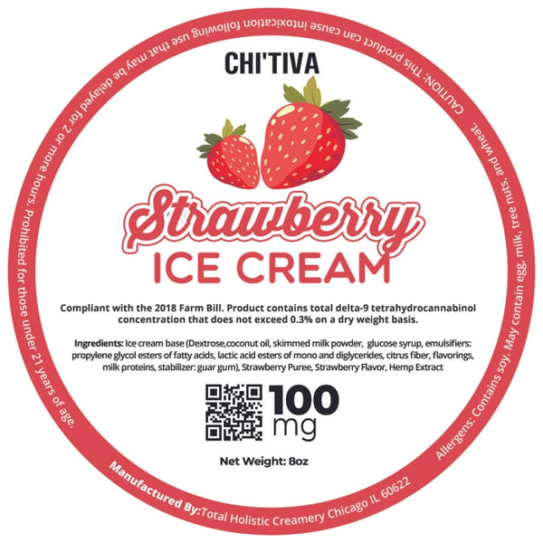 Chi'Tiva Ice Cream - Strawberry - 100mg Hybrid THC